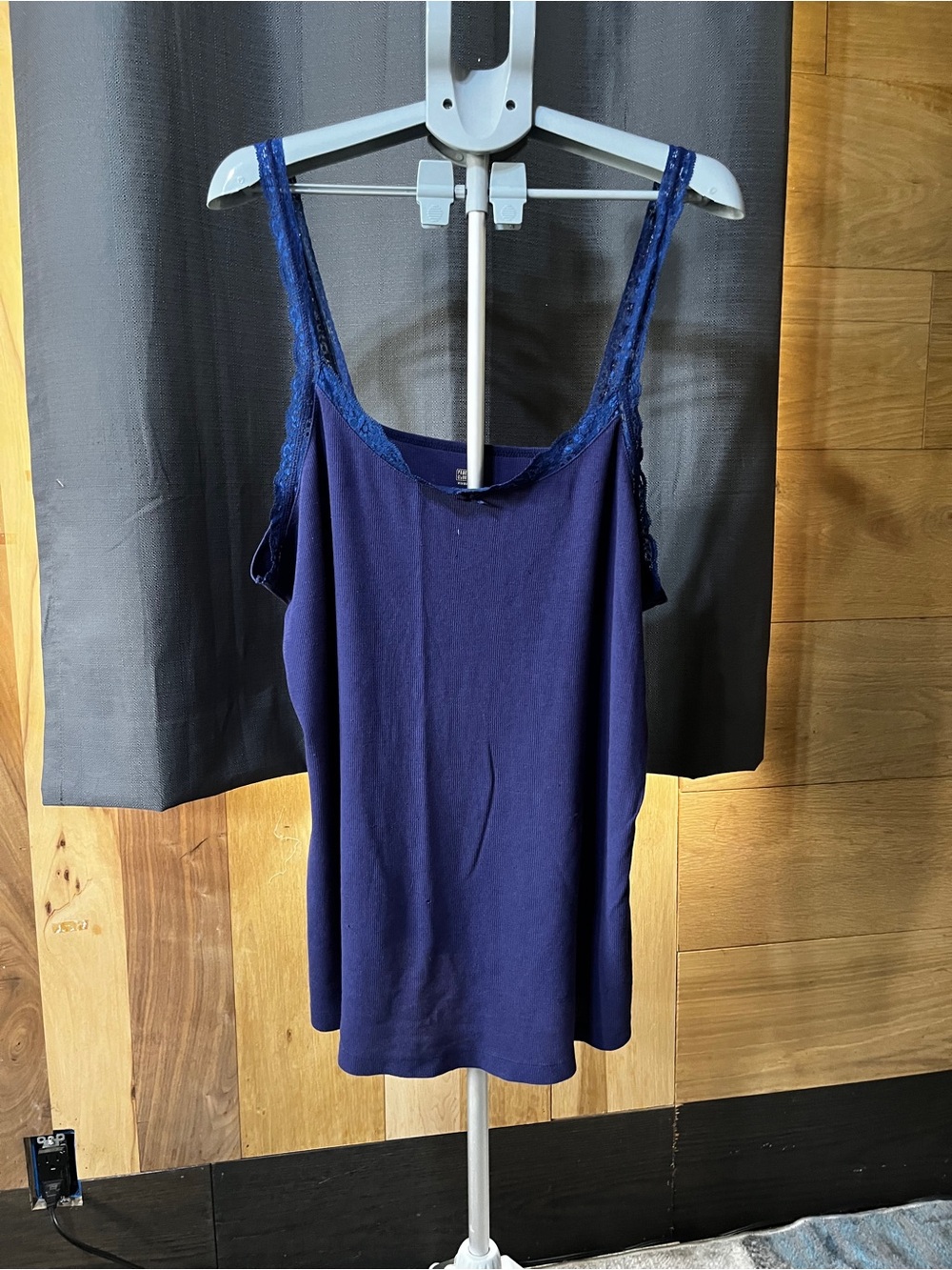 Faded Glory Dark Blue Lace-Trimmed Camisole